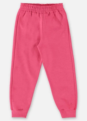 Up Baby - Calça Básica em Moletom Infantil Rosa - UP BABY