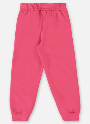 Up Baby - Calça Básica em Moletom Infantil Rosa - UP BABY