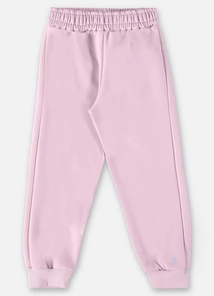 Up Baby - Calça Básica em Moletom Infantil Rosa - UP BABY