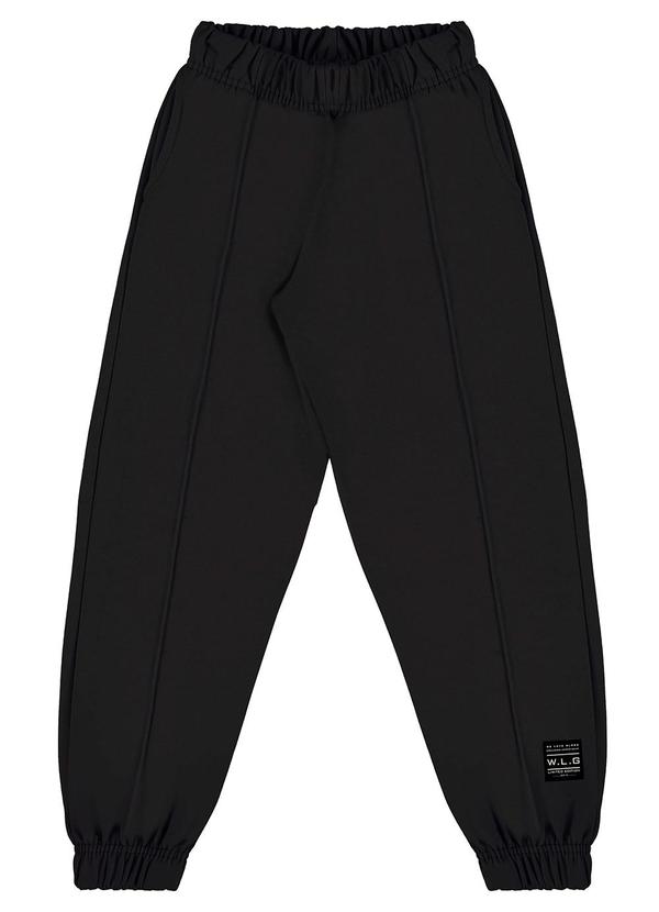 Gloss - Calça Básica em Moletom Juvenil Preto