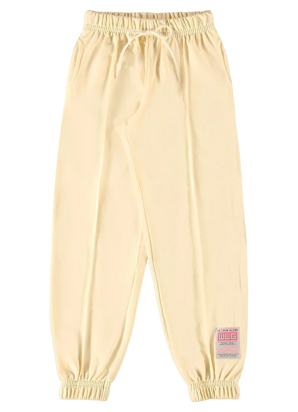 Gloss - Calça Básica Juvenil em Moletom Bege
