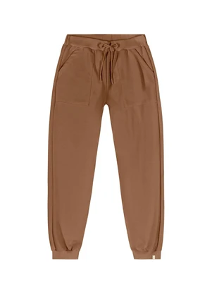 Gloss - Calça Básica Juvenil em Moletom Marrom - GLOSS