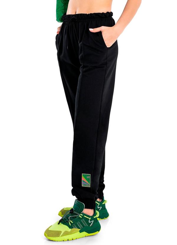 Gloss - Calça Básica Juvenil em Moletom Preto