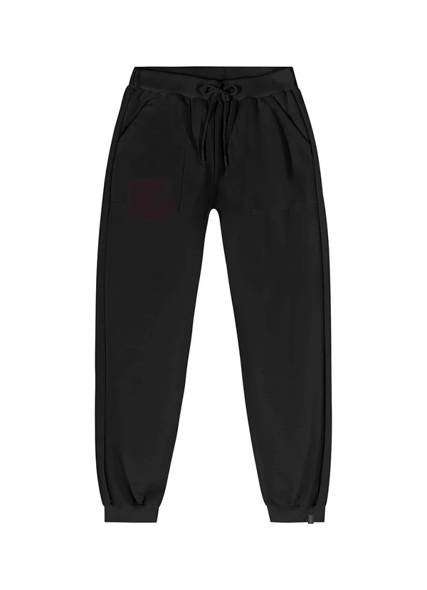 Gloss - Calça Básica Juvenil em Moletom Preto