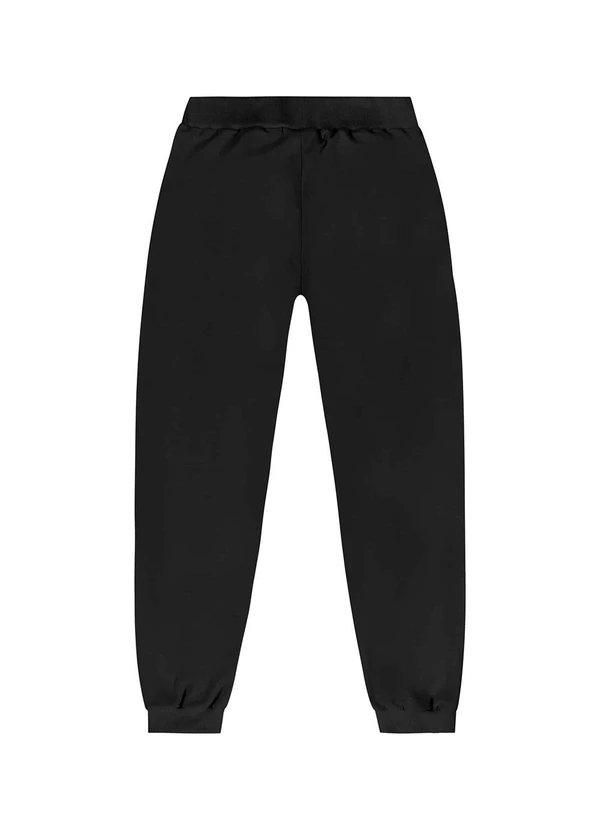 Gloss - Calça Básica Juvenil em Moletom Preto 2