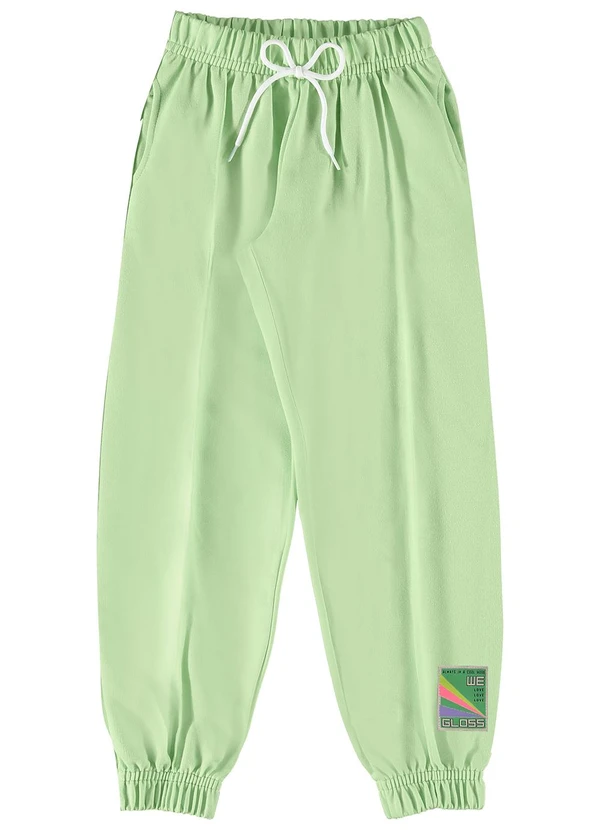 Gloss - Calça Básica Juvenil em Moletom Verde 3
