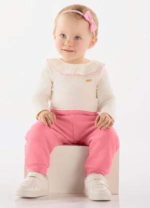 Up Baby - Calça Bebê em Molecotton Rosa - UP BABY