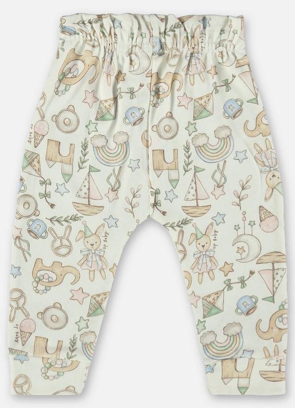 Up Baby - Calça Bebê Menina em Suedine Bege 4