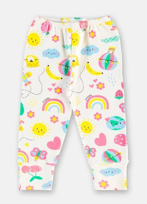 Up Baby - Calça Bebê Menina em Suedine Estampado - UP BABY