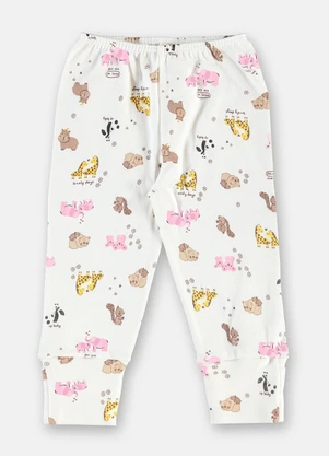 Up Baby - Calça Bebê Menina em Suedine Estampado - UP BABY