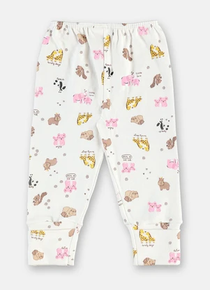Up Baby - Calça Bebê Menina em Suedine Estampado - UP BABY