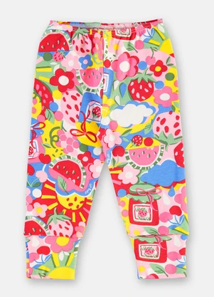Up Baby - Calça Bebê Menina em Suedine Estampado - UP BABY