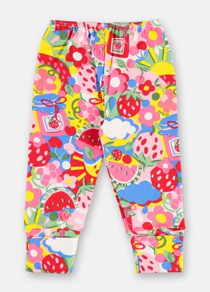 Up Baby - Calça Bebê Menina em Suedine Estampado - UP BABY