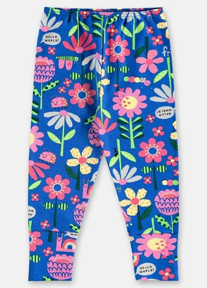 Up Baby - Calça Bebê Menina em Suedine Azul - UP BABY