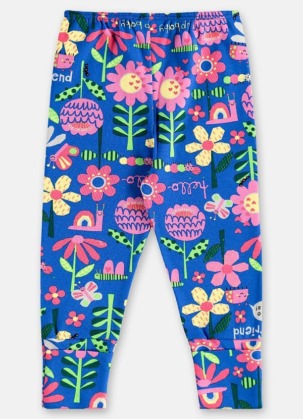 Up Baby - Calça Bebê Menina em Suedine Azul 3