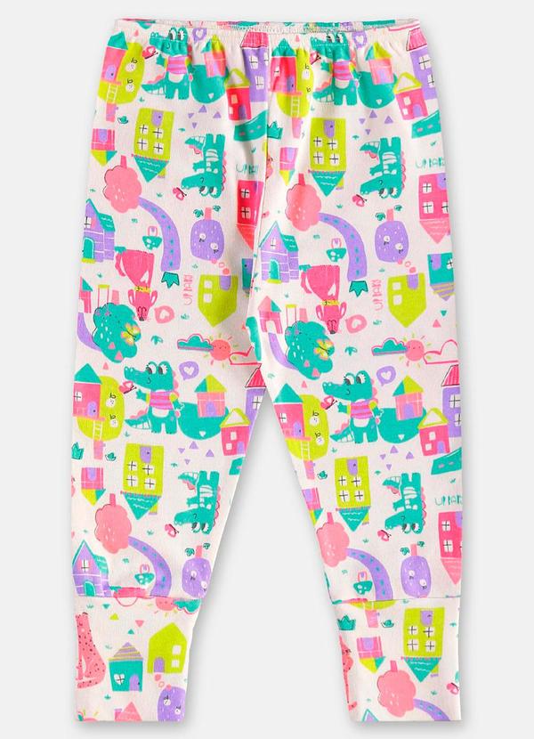 Up Baby - Calça Bebê Menina em Suedine Branco