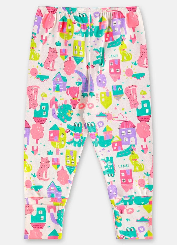 Up Baby - Calça Bebê Menina em Suedine Branco 2