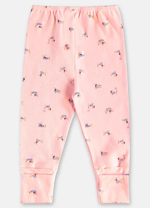 Up Baby - Calça Bebê Menina em Suedine Rosa - UP BABY