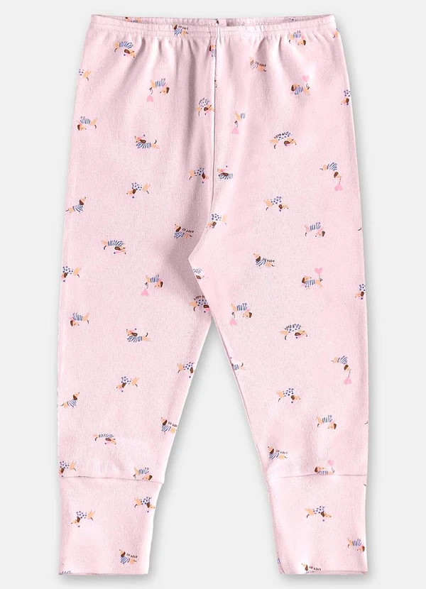 Up Baby - Calça Bebê Menina em Suedine Rosa