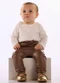 Up Baby - Calça Bebê Menina Malha Cirrê Marrom - variação:  