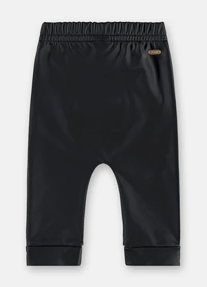 Up Baby - Calça Bebê Menina Malha Cirrê Preto - UP BABY