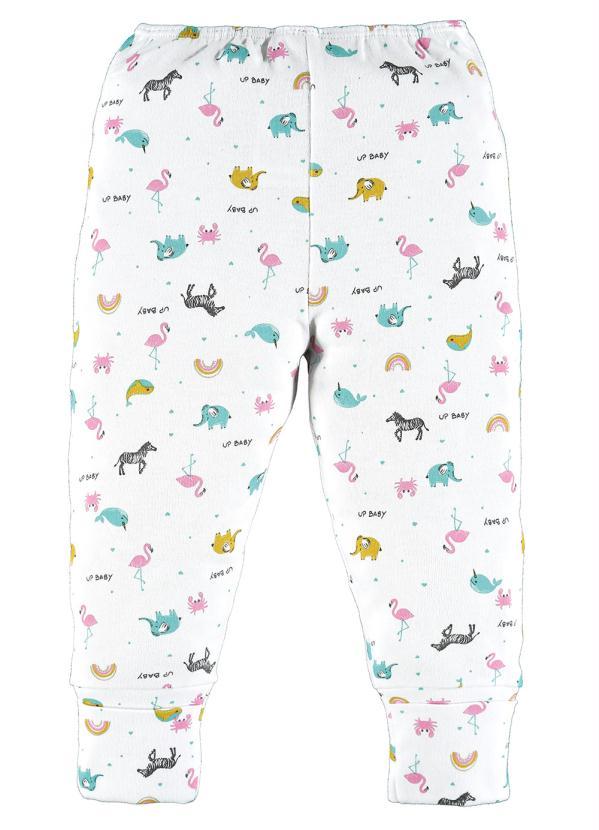 Up Baby - Calça Bebê Menina Suedine Branco 2