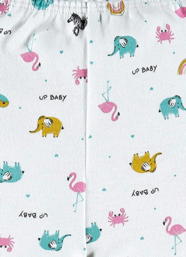 Up Baby - Calça Bebê Menina Suedine Branco 3