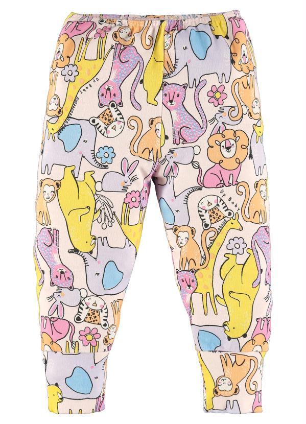 Up Baby - Calça Bebê Menina Suedine Rosa