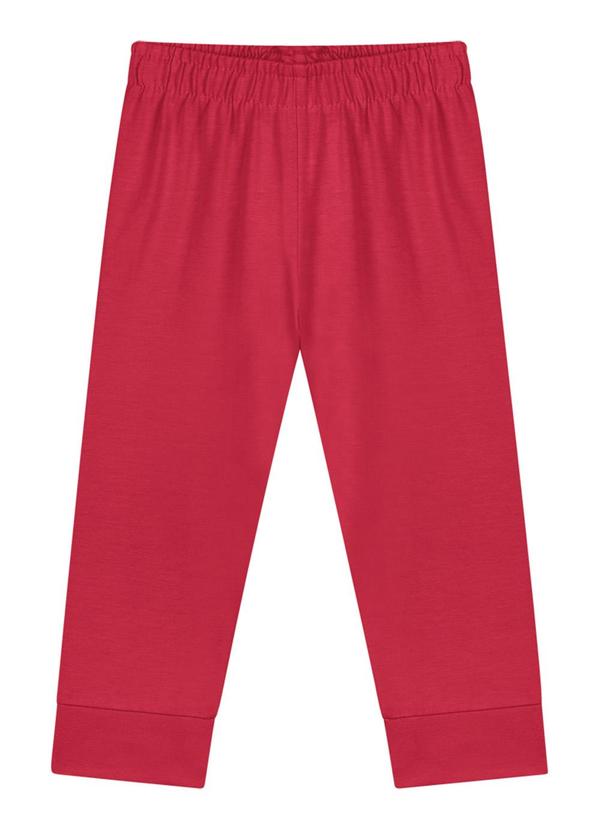 Marlan - Calça Bebê Unissex em Cotton Penteado Vermelho