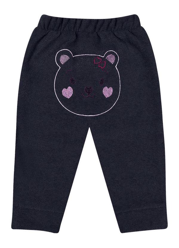 Alenice - Calça Bordado Ursinho Menina Azul 2