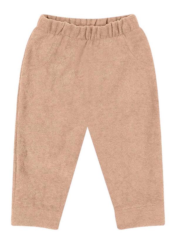 Alenice - Calça Bordado Ursinho Menina Bege