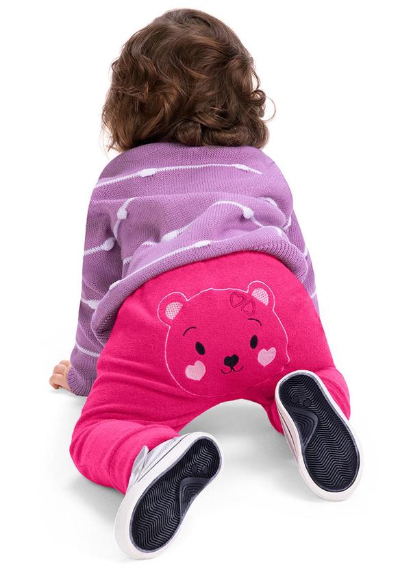 Alenice - Calça Bordado Ursinho Menina Rosa 4