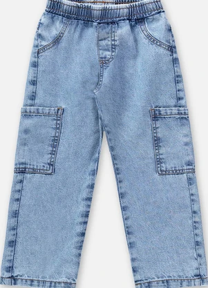 Up Baby - Calça Cargo Infantil para Menina Azul - UP BABY