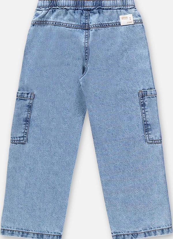 Up Baby - Calça Cargo Infantil para Menina Azul 2
