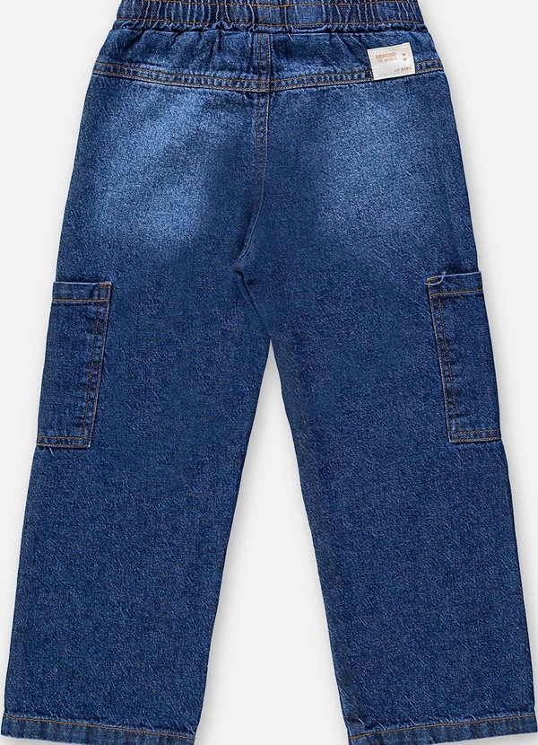 Up Baby - Calça Cargo Infantil para Menina Azul 4