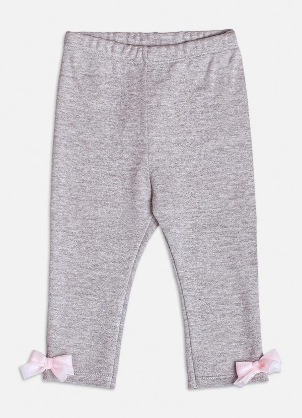 Momi - Calça Cinza com Laços de Tule Cinza