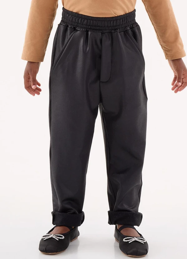 Up Baby - Calça Cirrê Infantil para Menina Preto