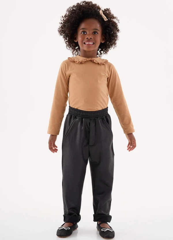 Up Baby - Calça Cirrê Infantil para Menina Preto 2