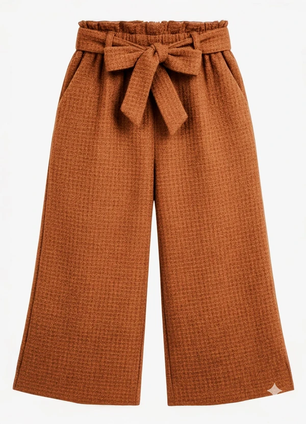 Carinhoso - Calça Clochard Wide Leg Marrom