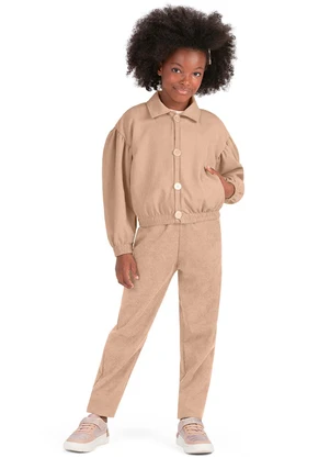 Outlet - Calça com Amarração Bege - OUTLET