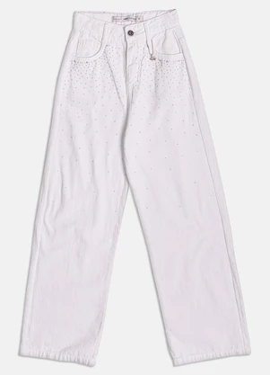 I Am - Calça com Strass Branco - I AM
