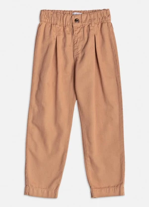 Momi - Calça de Sarja Caqui com Pregas Bege - MOMI