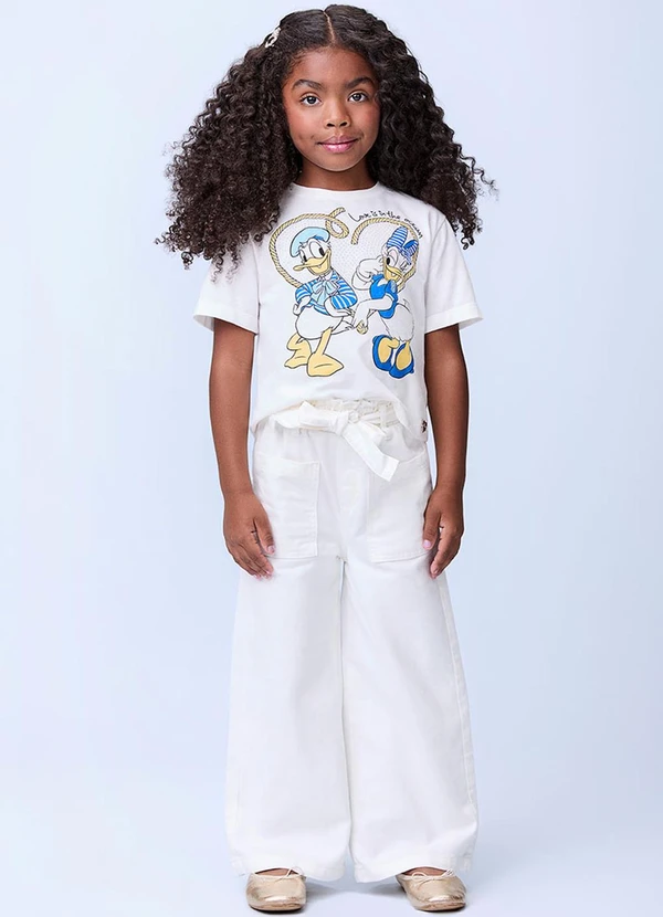 Momi - Calça de Sarja com Cinto Off White 3