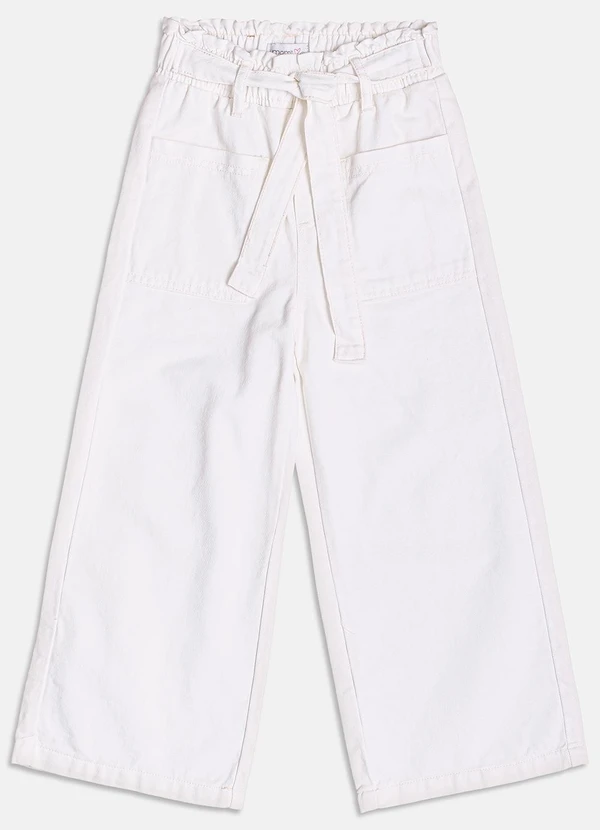 Momi - Calça de Sarja com Cinto Off White 4