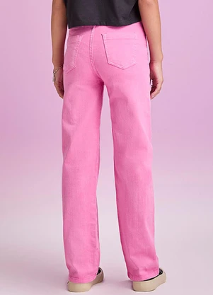 I Am - Calça de Sarja com Strass Rosa - I AM