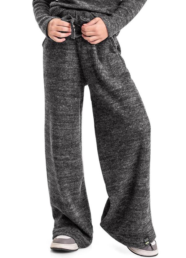 Gloss - Calça em Malha Canelada Juvenil Preto