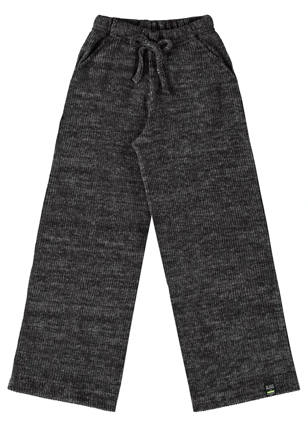 Gloss - Calça em Malha Canelada Juvenil Preto 3