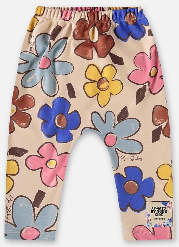 Up Baby - Calça em Malha Comfy para Menina Bege