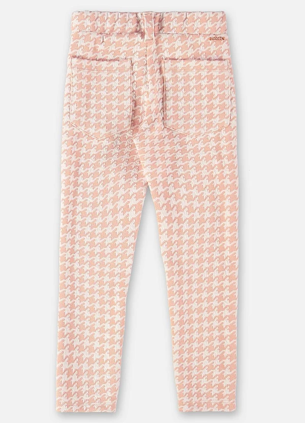 Up Baby - Calça em Malha Xadrez Infantil Menina Bege 4