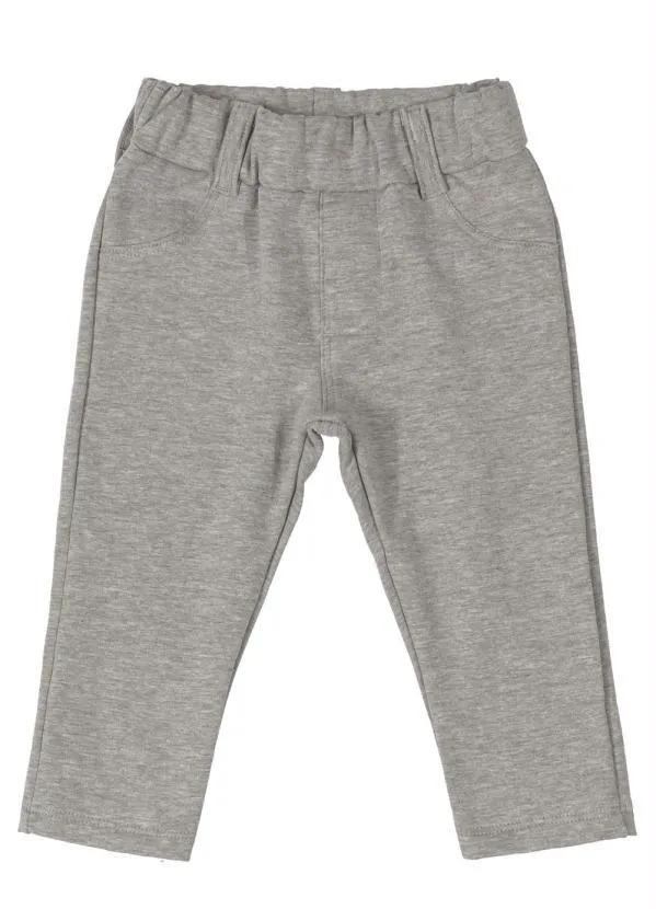 Up Baby - Calça em Molecotton com Felpa Cinza